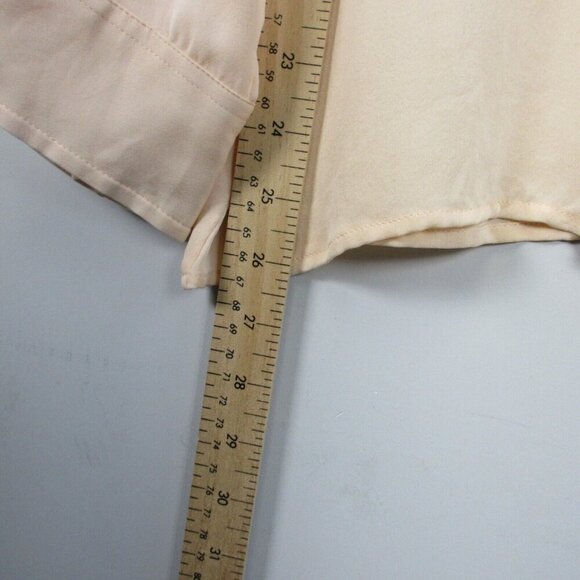 Club Monaco Button Front Blouse Women M Peach Long Sleeve Pockets Casual 112 - Picture 9 of 10